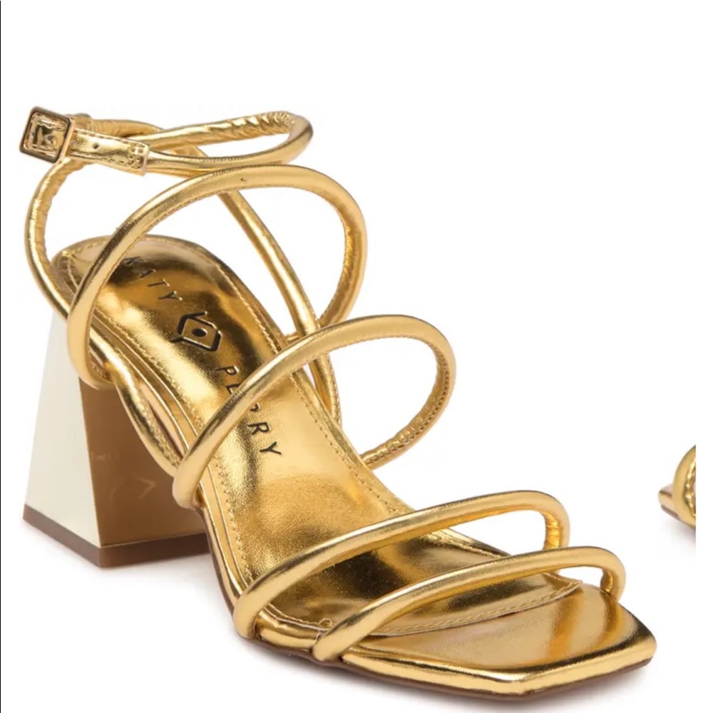 Brand new Katy petty gold block heel sandals
